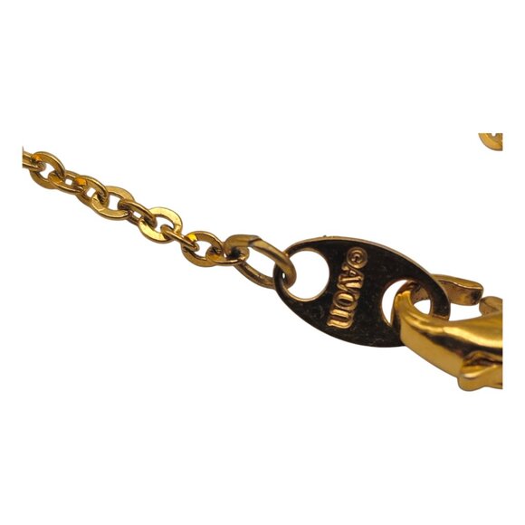 Avon Signed Blue Crystal Cross Necklace 18" Chain Gold Tone Starburst Y5 - Picture 8 of 8